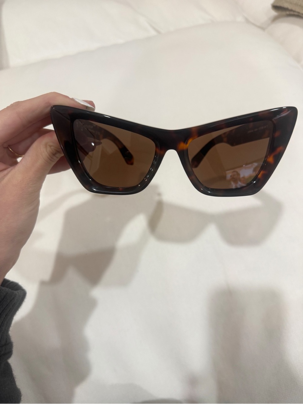 NWT Off-White Tortoiseshell Edvard Cat Eye Sunglasses Brown Lenses - Picture 5 of 10